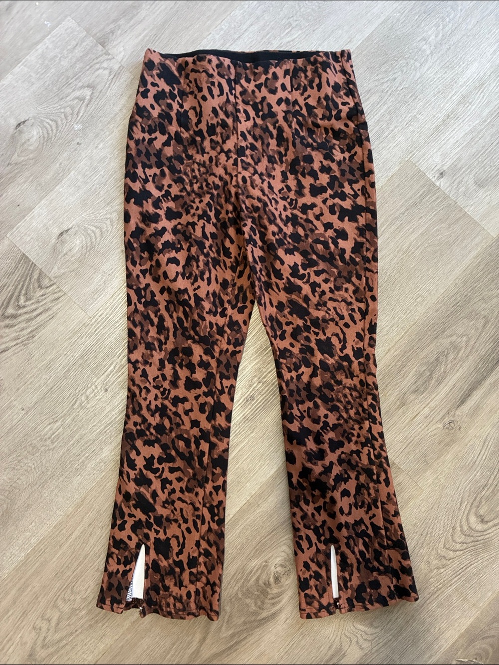 Investments Brown and Black Leopard Print Straight Leg Pants